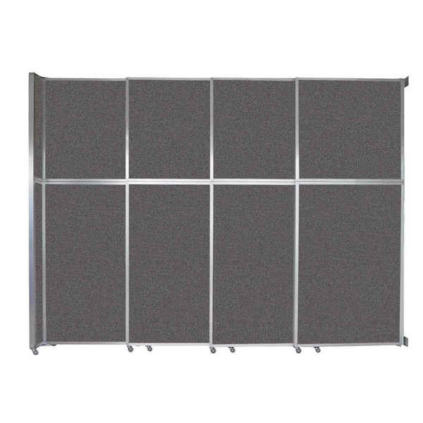 Versare Operable Wall Sliding Room Divider 12'8" x 10'3/4" Charcoal Gray Fabric 1072407-1 - main